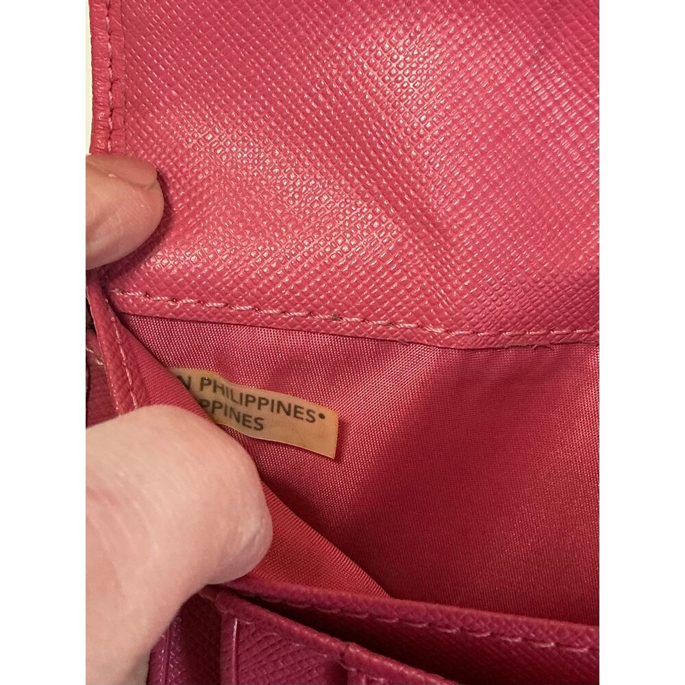 Coach Signature Stripe Canvas & Pink Leather Trifold Wallet Retail $258 GUC-EUC - Picture 12 of 16